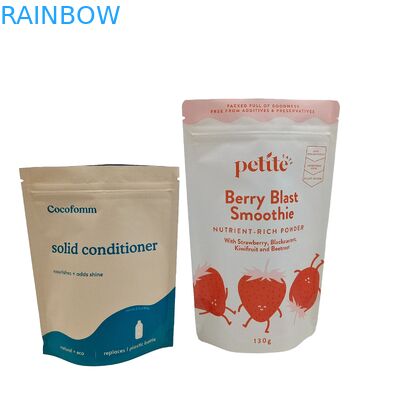 Großhandel Wiederverschließbare Kraftpapiertasche kundenspezifisches Design 100% biologisch abbaubare Stehtaschen Doypack mit Zip Lock Taschen