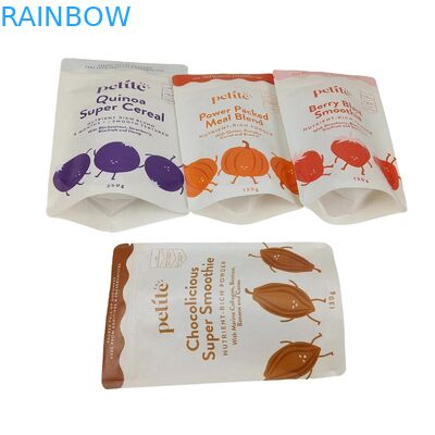 Custom Ziplock Matte Biologisch abbaubare Taschen Aluminiumfolie Wiederverschließbar Lebensmittelqualität Kaffeebohnen Teeknüsse Snack Doypack