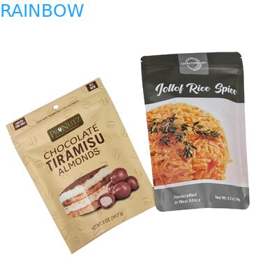 Gepasste Großhandel Logo Druck Lebensmittel Schokolade Verpackung Snack Reißverschluss Stand Up Plastikbeutel