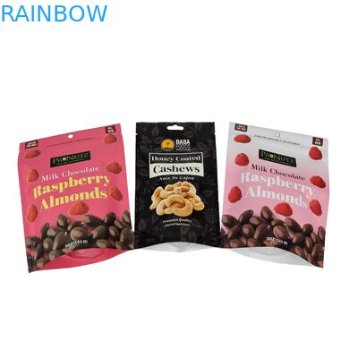 Hochwertige Wärmesiegel Snack-Tasche Custom Aluminiumfolie Reißverschluss Stehen Sie auf Plastikverpackung Reißverschluss-Tasche