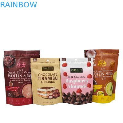 Hochwertige Wärmesiegel Snack-Tasche Custom Aluminiumfolie Reißverschluss Stehen Sie auf Plastikverpackung Reißverschluss-Tasche