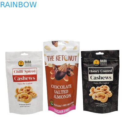 Ziplock-Mylar-Taschen mit klarem Fenster für Cashew-Nuss wieder verschließbarer Kunststoff-Zipper Stand-Up-Zipper-Tasche