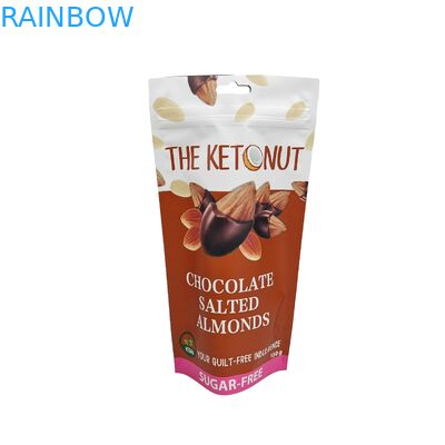 Matt Custom Logo gedruckt Stand Up Tasche Aluminiumfolie Schokolade Lebensmittelverpackung Stand Up Reißverschluss Tasche