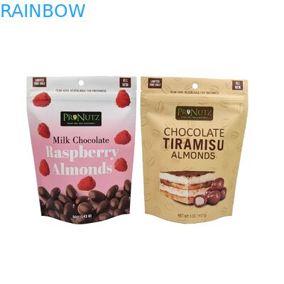 Custom Stand Up Reißverschluss Cashew Nuts Schokolade Food Bag Aluminiumfolie Reißverschluss Verpackungstüte