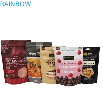 Custom Stand Up Reißverschluss Cashew Nuts Schokolade Food Bag Aluminiumfolie Reißverschluss Verpackungstüte