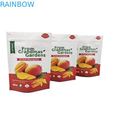 Low MOQ Custom Stand Up Kraftpapierbeutel für getrocknete Mangofrüchte Recycling wieder verschließbare Mylar Beutel