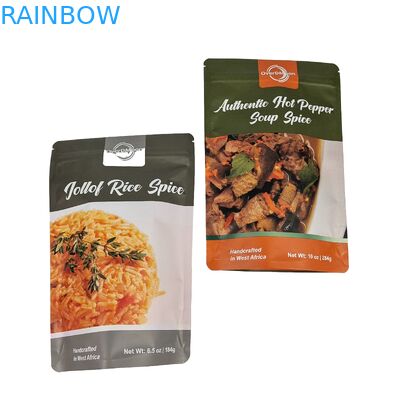 Kunststoff-Aluminiumfolie Lebensmittelverpackung Kundenspezifische wiederverschließbare Snackverpackung Stehen Tasche mit Reißverschluss