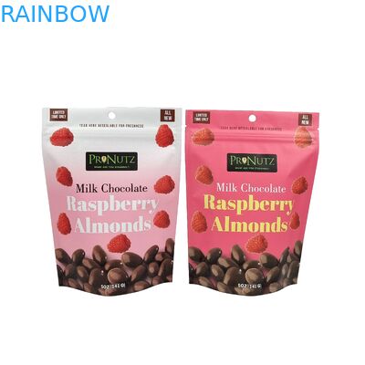 Kunststoff-Aluminiumfolie Lebensmittelverpackung Kundenspezifische wiederverschließbare Snackverpackung Stehen Tasche mit Reißverschluss