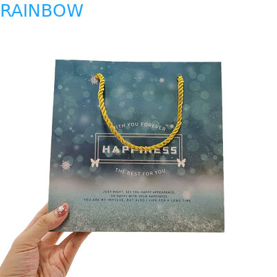 Customized Shopping Paper Bags Logo gedruckt recycelbar biologisch abbaubar braun einfaches Verpacken Kraftpapierbeutel mit verdrehter Ha