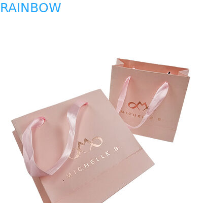 Custom Print Logo Elegante weiße schwarze Geschenk-Papiertaschen Luxus-Kleidung Boutique-Papier-Einkaufstasche mit Band-Handgriff