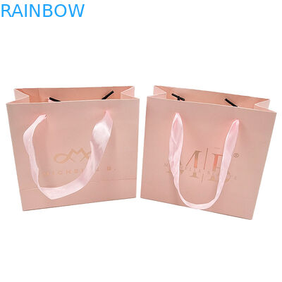 Custom Print Logo Elegante weiße schwarze Geschenk-Papiertaschen Luxus-Kleidung Boutique-Papier-Einkaufstasche mit Band-Handgriff