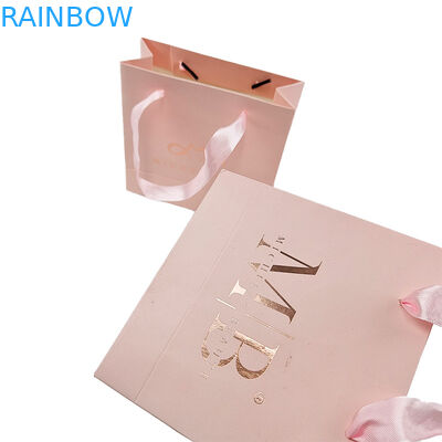 Custom Print Logo Elegante weiße schwarze Geschenk-Papiertaschen Luxus-Kleidung Boutique-Papier-Einkaufstasche mit Band-Handgriff