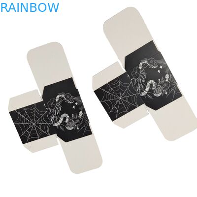 Hochwertiges, schwarzes, quadratisches Papierkarton mit spezieller Vorderseite, Hohlfenster, Lebensmittelverpackung, weißes Kartongeschenk