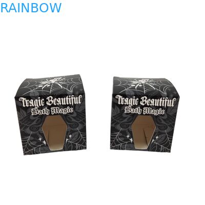 Hochwertiges, schwarzes, quadratisches Papierkarton mit spezieller Vorderseite, Hohlfenster, Lebensmittelverpackung, weißes Kartongeschenk