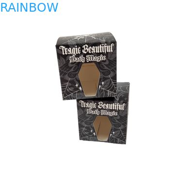 Hochwertiges, schwarzes, quadratisches Papierkarton mit spezieller Vorderseite, Hohlfenster, Lebensmittelverpackung, weißes Kartongeschenk