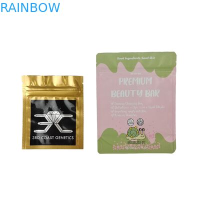 Glänzende Oberfläche Frontfenster Mylar Tasche für Süßigkeiten Blume Ziplock Tasche Geruchssicherung Stand-up Tasche