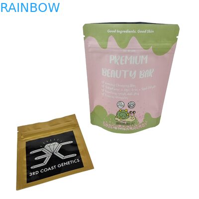 Glänzende Oberfläche Frontfenster Mylar Tasche für Süßigkeiten Blume Ziplock Tasche Geruchssicherung Stand-up Tasche