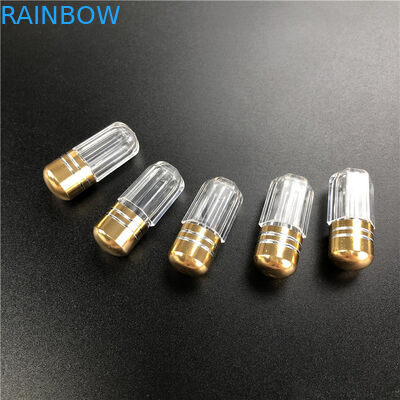 Ein Plastikbehälter mit Metallspülung für männliche Verbesserungspillen.