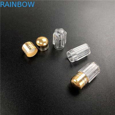 Ein Plastikbehälter mit Metallspülung für männliche Verbesserungspillen.