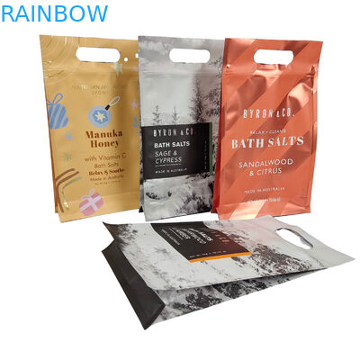 Custom Design Druck Matte Quadrat Flach Boden Seite Gusset Plastik Mylar Foil Logo Verpackung Tasche leicht zu zerreißen Reißverschluss Taschen