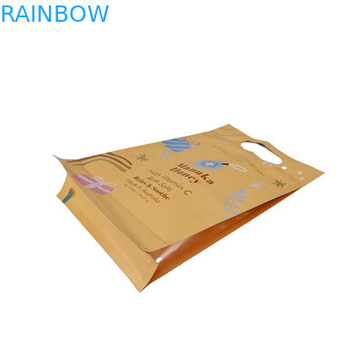 Custom Design Druck Matte Quadrat Flach Boden Seite Gusset Plastik Mylar Foil Logo Verpackung Tasche leicht zu zerreißen Reißverschluss Taschen