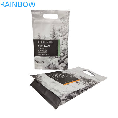 Boden Gusset Plastik Zip Tasche Plastik Quadrat Flach Boden Tasche Lebensmittelverpackung Seitendichtung Haustier-Food-Tasche mit Griff