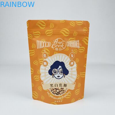 Hochwertiges Laminat aus Aluminiumfolie Ziplock-Tasche Stehen Sie auf Tasche Matte Weiße Folie Tasche Ziplock Kaffeetasche