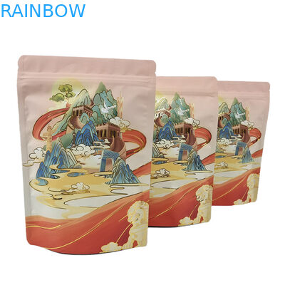 Custom Stand Up Tasche mit Reißverschluss für Lebensmittel Aluminiumfolie Soft Touch Mylar Tasche für Trockenfrüchte Snack Süßigkeiten