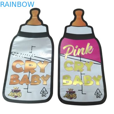 Kindersichere Zipschloss-Holographische Mylar-Tasche, 3,5 g spezielle Form, Kaugummi-Süßigkeiten