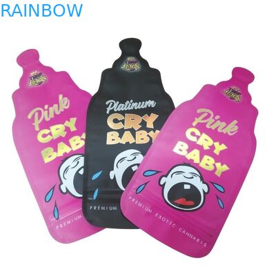 Kindersichere Zipschloss-Holographische Mylar-Tasche, 3,5 g spezielle Form, Kaugummi-Süßigkeiten