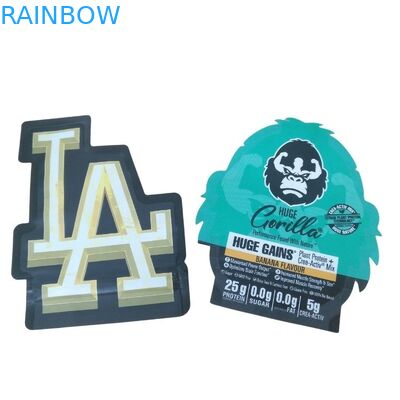 Kindersichere Zipschloss-Holographische Mylar-Tasche, 3,5 g spezielle Form, Kaugummi-Süßigkeiten