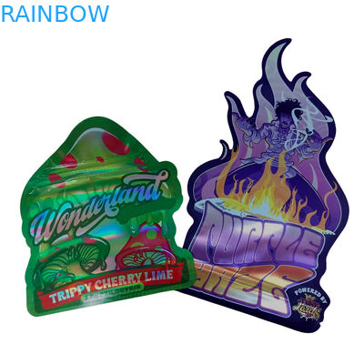 Custom gedruckte Matte Soft Touch Bag 3,5g Mylar Taschen Digitalisch gedruckte Holographische Die Cut Mylar ZiplockBag