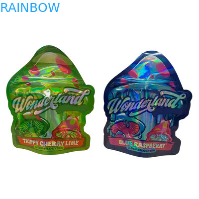 Custom gedruckte Matte Soft Touch Bag 3,5g Mylar Taschen Digitalisch gedruckte Holographische Die Cut Mylar ZiplockBag