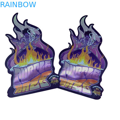 Custom gedruckte Matte Soft Touch Bag 3,5g Mylar Taschen Digitalisch gedruckte Holographische Die Cut Mylar ZiplockBag