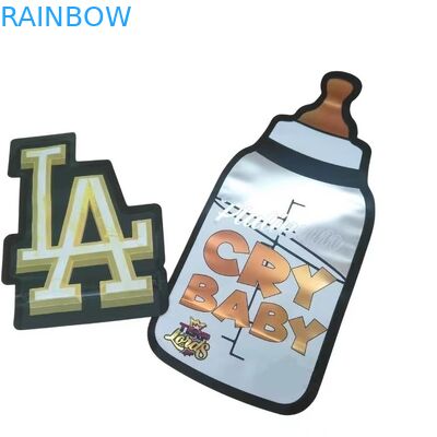 Besonderes Drucken 3,5 g Mylar Taschen Stanzschnitt Unregelmäßige Taschen mit Ziplock Kreis Mylar Soft Touch Kunststoff Lebensmittel Süßigkeiten Taschen