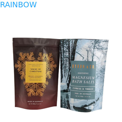 Custom Logo Druck Ziplock Tasche Körper Scrub Seife Badebombe Verpackung Aluminiumfolie Tasche Kunststoff Reißverschluss Bad Salzbeutel