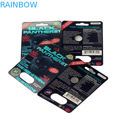 US-Markt Sexpillen Papier Blister Card Verpackung für Rhino 69 / Tiger / Black Mamba Pillen