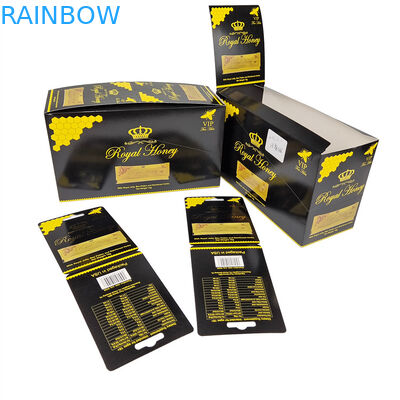 Hochwertiges Druckpapier für den Anzeigebüro Karton Papierkarten Glanzschwarze Oberflächenpapierbox für Royal Honey Packa