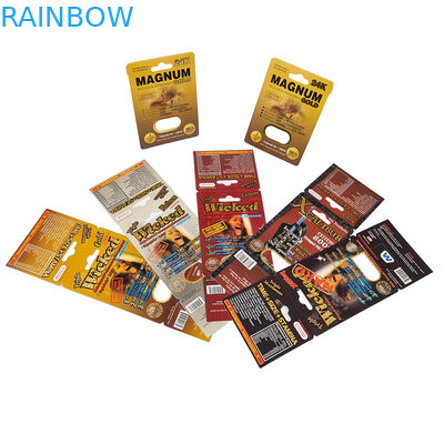 Warmverkauf Nashornpillen Honigsiegel reine Aluminiumfolie laminierte Beutel Flasche 3D-Effektkarte Anzeigebüro Verpackung