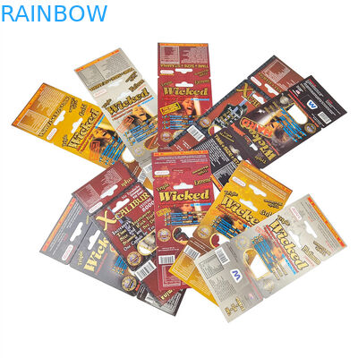 Besonderes Drucken Warmverkauf Verstärkung Rhino Pillen Verpackung für Männer Lager Displaypapier Box Papierkarten