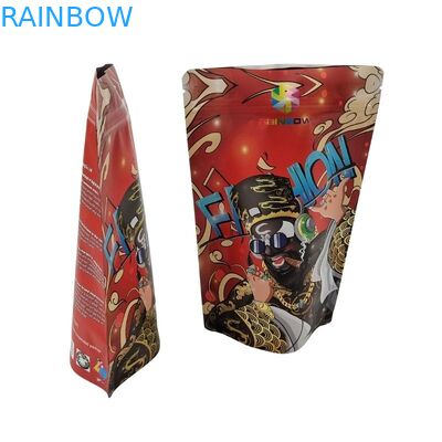 Kunststoffbeutel für Lebensmittel mit Gusset-Verpackung mit klarem Vorfenster, wieder verschließbarer Quadrat-Ziplock, flacher Boden, Mylar-Tasche