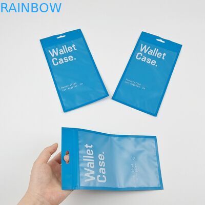 Dreiseitige Versiegelung Reißverschluss Flat Wallet Case Telefonkasten Plastikverpackungstüten