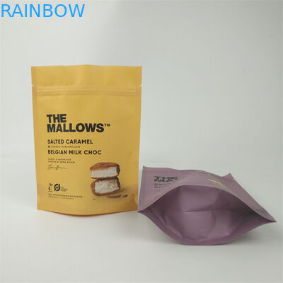 Biologisch abbaubares Kraftpapier Stand Up Kindersicherung Zip Lock Verpackungstüten für Snacks und Bars