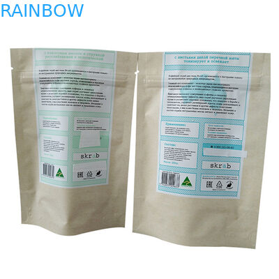 Stehen Sie auf Silberfolienbeutel mit Doy Pack Design für Kaffeekörper-Scrub-Verpackungen