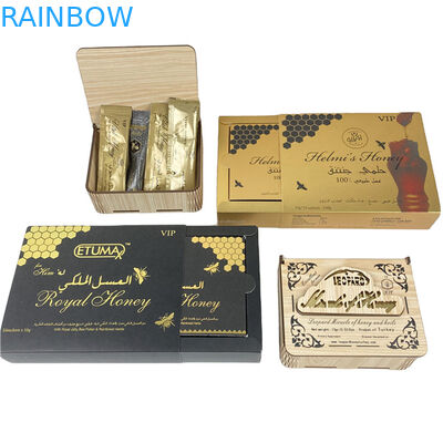 Fabrik-Direktverkauf Honigbeutel und -Boxen mit Spot UV Custom Logo Druck Luxus Honigbox Verpackung