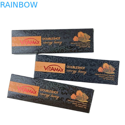 Warm verkaufte leere Schwarze Stier Honig Plastikverpackungstüte mit Anzeigetafel Mylar Tasche Honig Flüssigsachet Verpackung