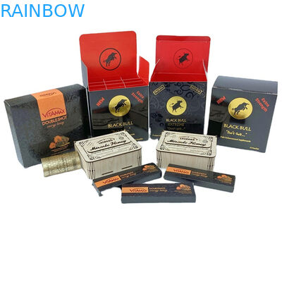 Nachgefertigte Direktverkauf Nashorn Verpackung Boxen Männliche Verbesserung Pille Papier Anzeige Paket für Sex Pille