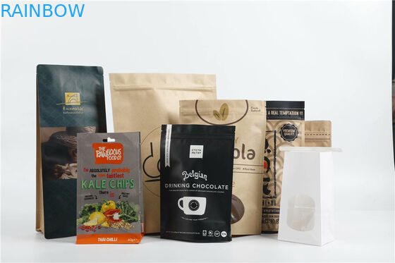 Kraftpapier-Verpackungsbeutel mit flachem Boden Kaffeebeutel mit Entgasventil