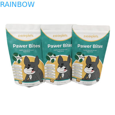 Personalisiertes Logo Stand-Up-Beutel Kraftpapiertüte für Hunde-Treats Digitales Drucken wiederverschließbare Mylar-Tüten