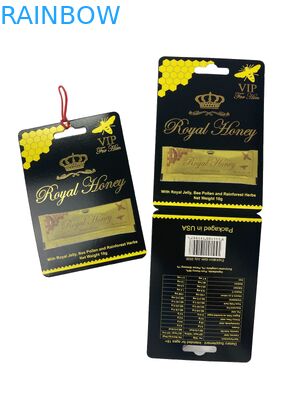 Personalisiertes Logo Royal Honey VIP Packungspaket Papierkarte Goldfolie-Papierkarte für Honigstick